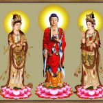 Tranh Tây phương Tam Thánh - Đức Phật A Mi Đà - Bồ Tát