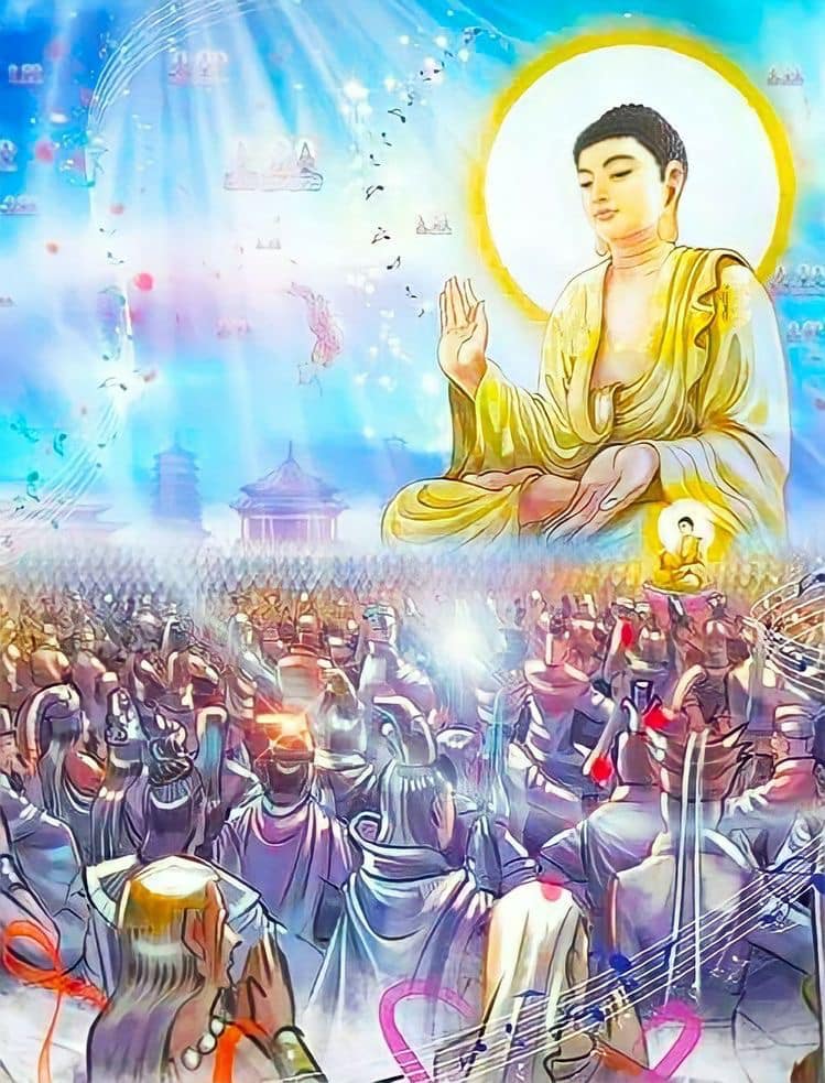 Phước báo nghe Kinh - Tranh Đức Phật